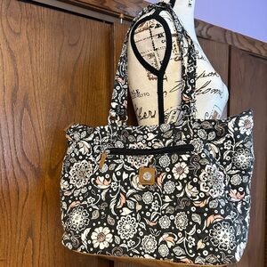 Stone Mountain Floral - Pink,Black and White Tote Bag
